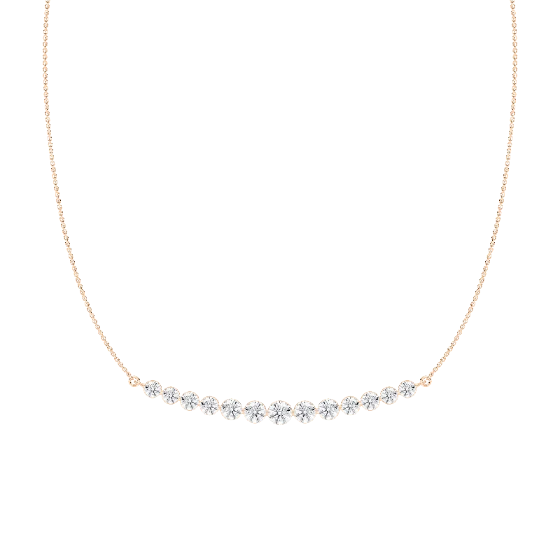 Curved Diamond Bar Necklace