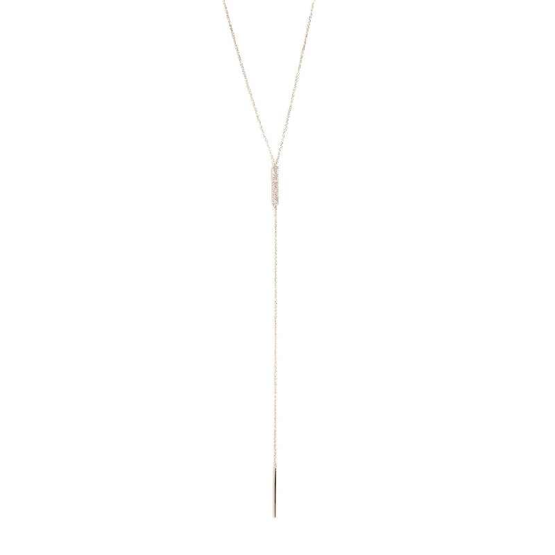 Diamond Bar Lariat Necklace