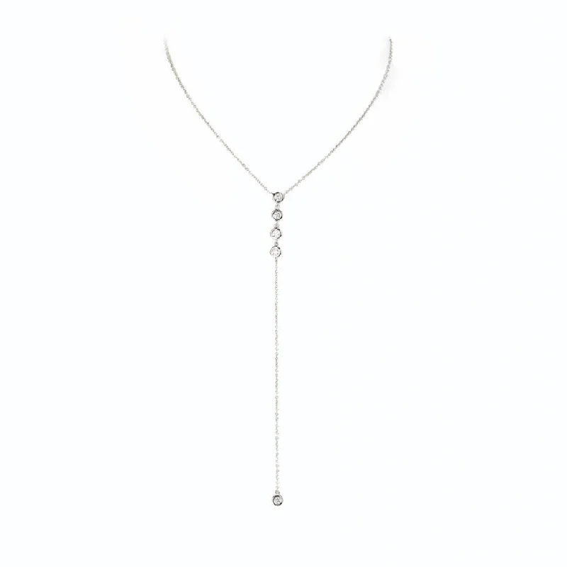 Diamond Bezel Lariat Necklace