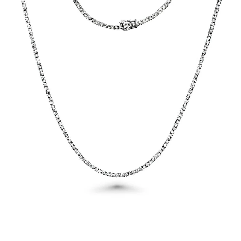 Men Diamond Tennis Necklace (14.50 ct.) 2.7 mm 4-Prongs Setting in 14K Gold