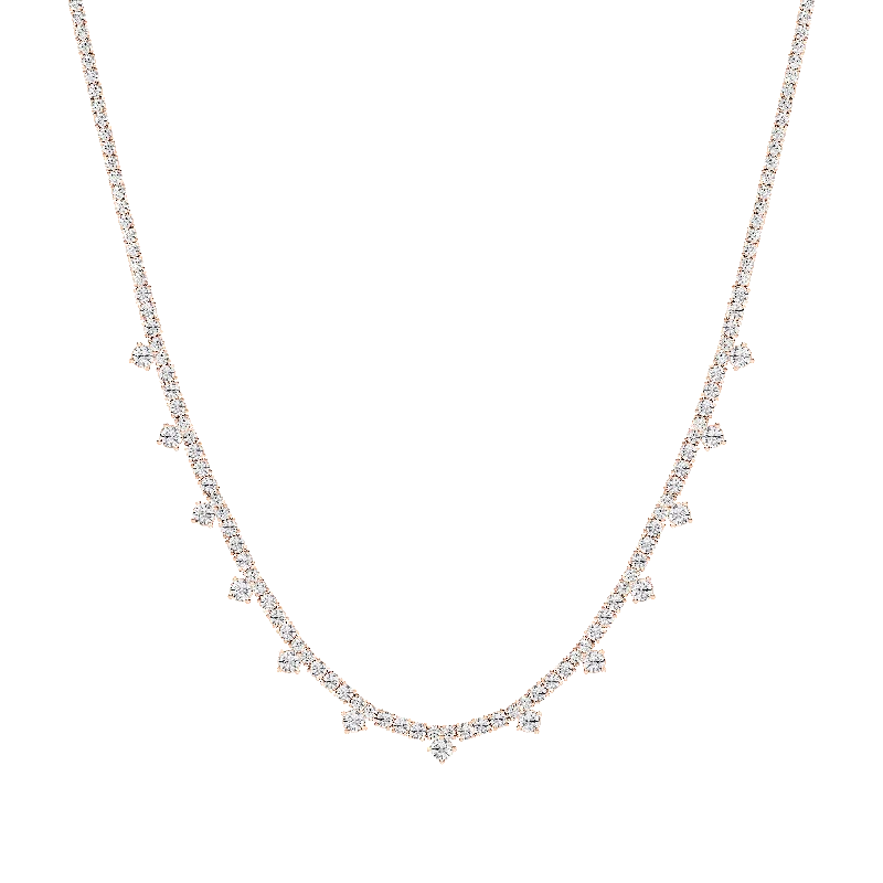 Diamond Tennis Necklace with Dangles