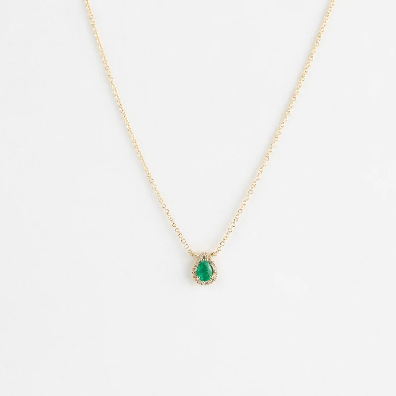 Ariel Pear Shaped Emerald Necklace