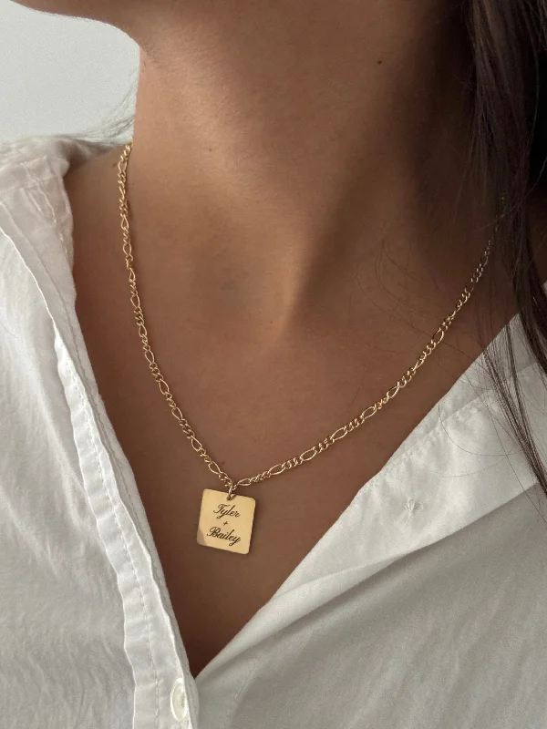 ENGRAVED SQUARE NECKLACE