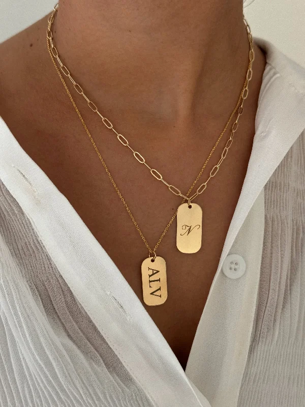 ENGRAVED TAG NECKLACE