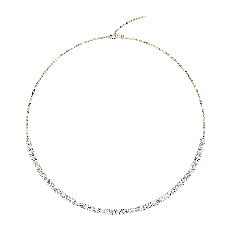 Half Diamond Tennis Necklace