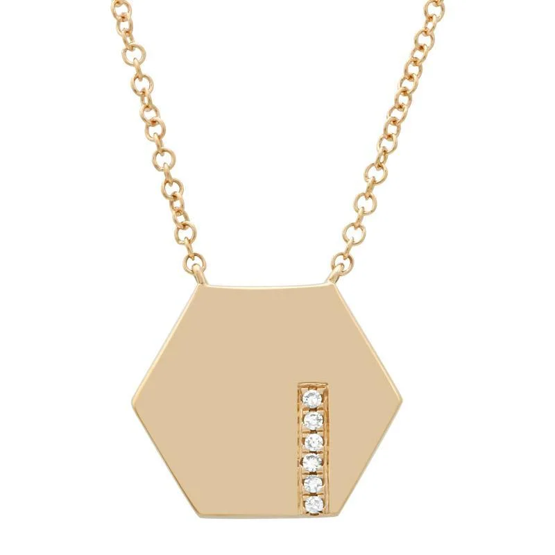 Hexagon Diamond Necklace