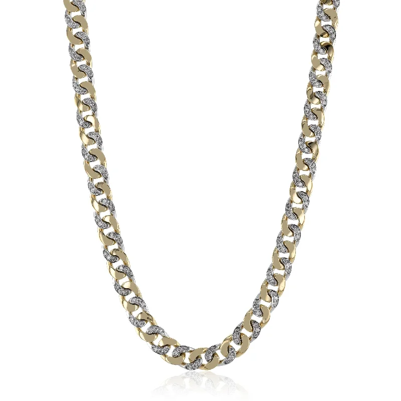 Men's Necklace In 14k Gold With Diamonds