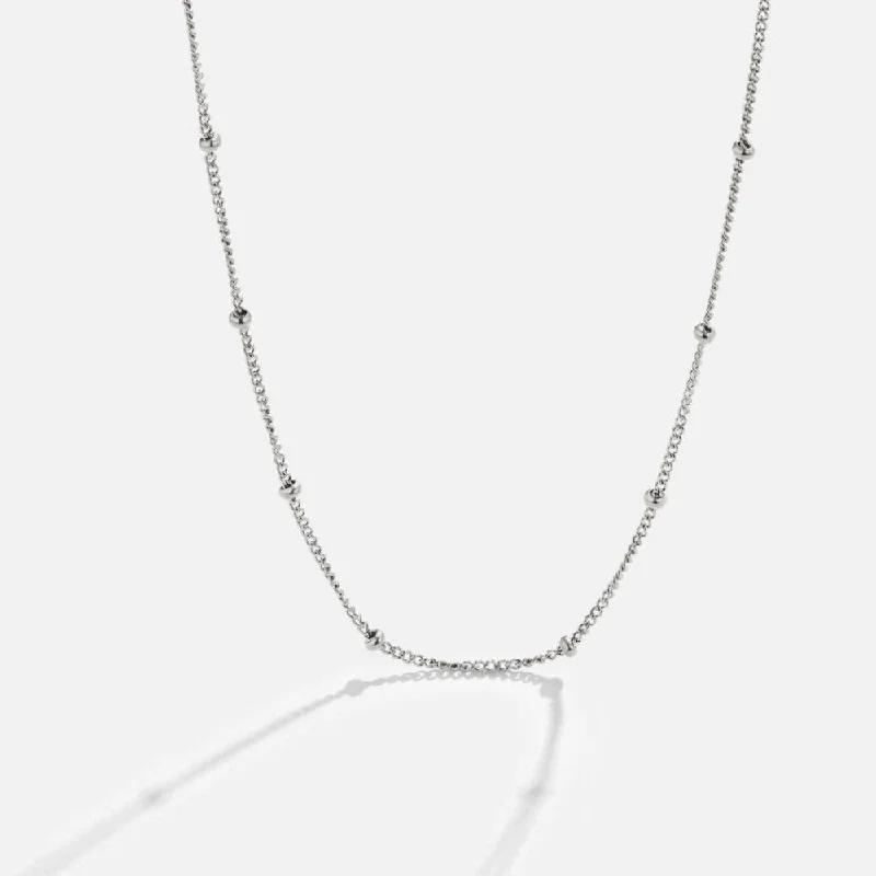 Niyah Bead Silver Chain Necklace