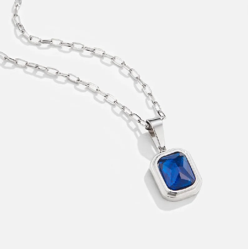 Ocean Blue Pendant Silver Necklace