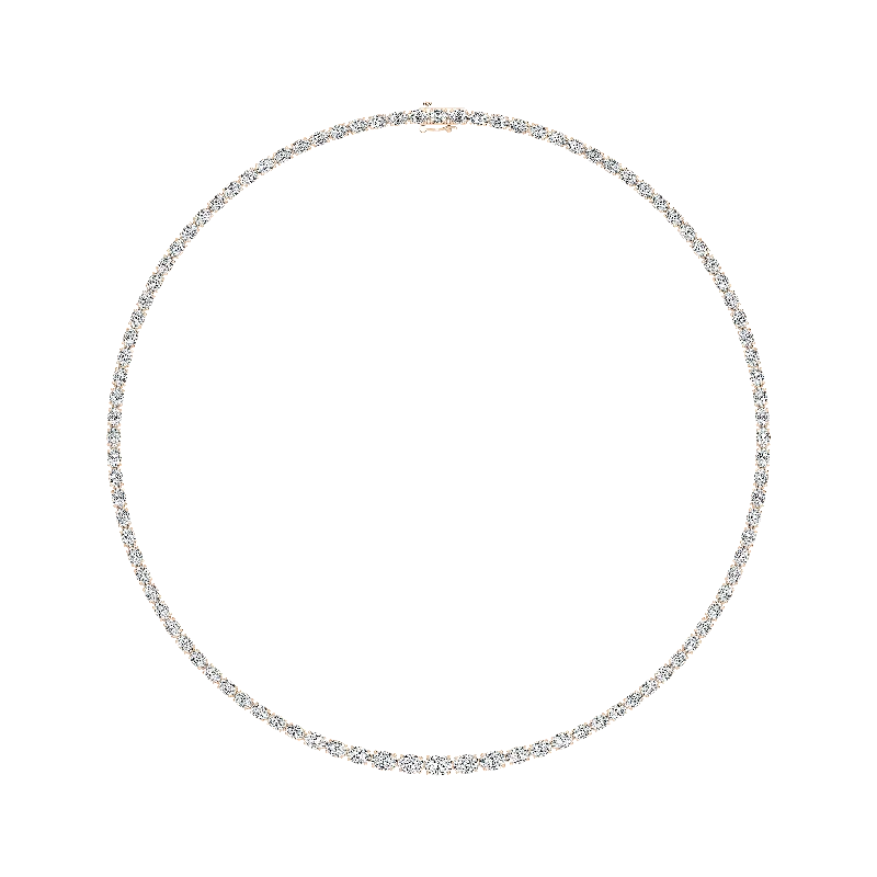 Oval East-West Diamond Tennis Necklace