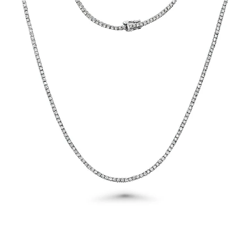 Diamond Tennis Necklace (7.50 ct.) 2.2 mm 4-Prongs Setting in 14K Gold