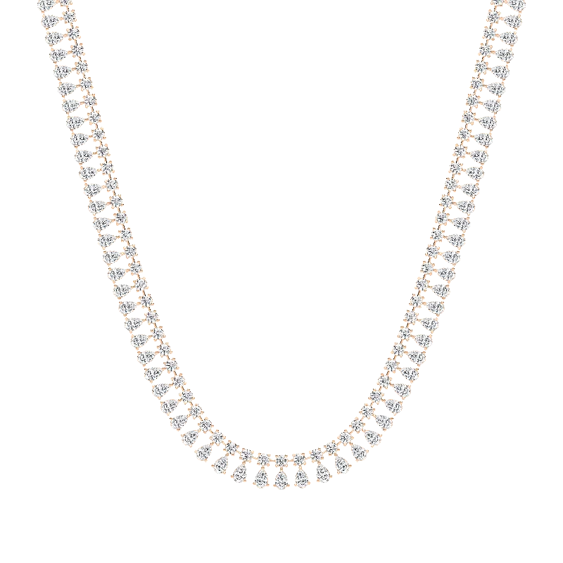 Round and Pear Diamond Eternity Necklace