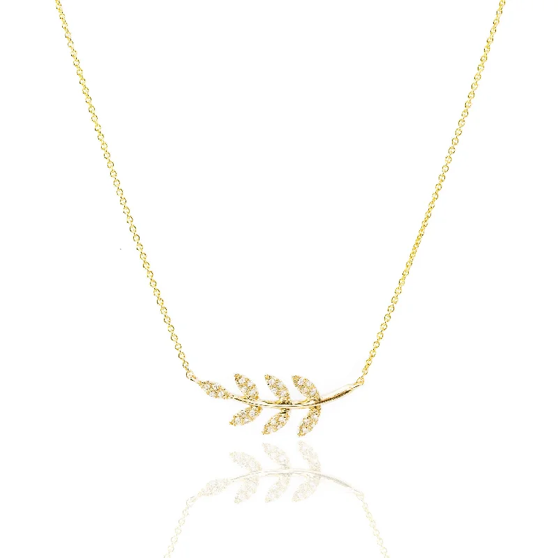 Summer Diamond Leaf Necklace