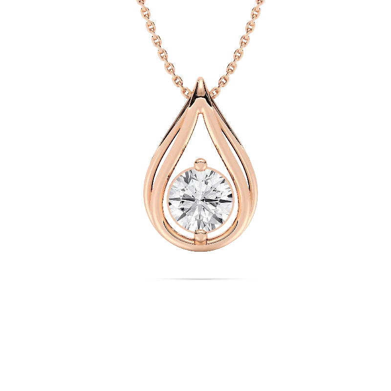 Teardrop Diamond Pendant Necklace