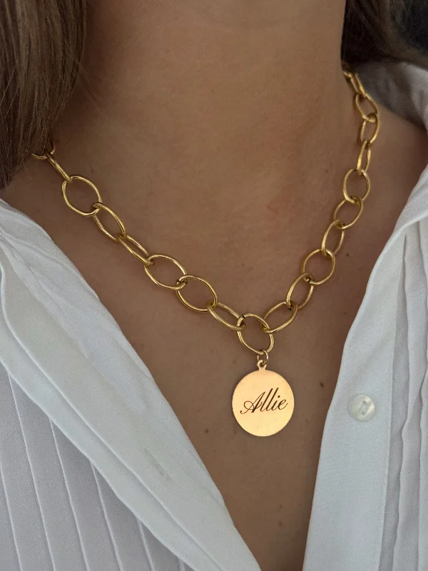 XL ENGRAVED COIN NECKLACE