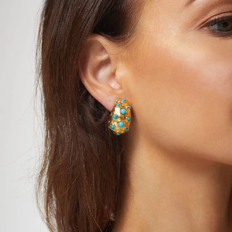 Gold & Turquoise Clip Earring