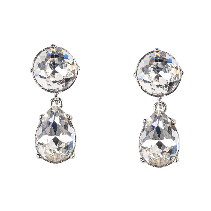 Crystal Drop Pierced Earrings