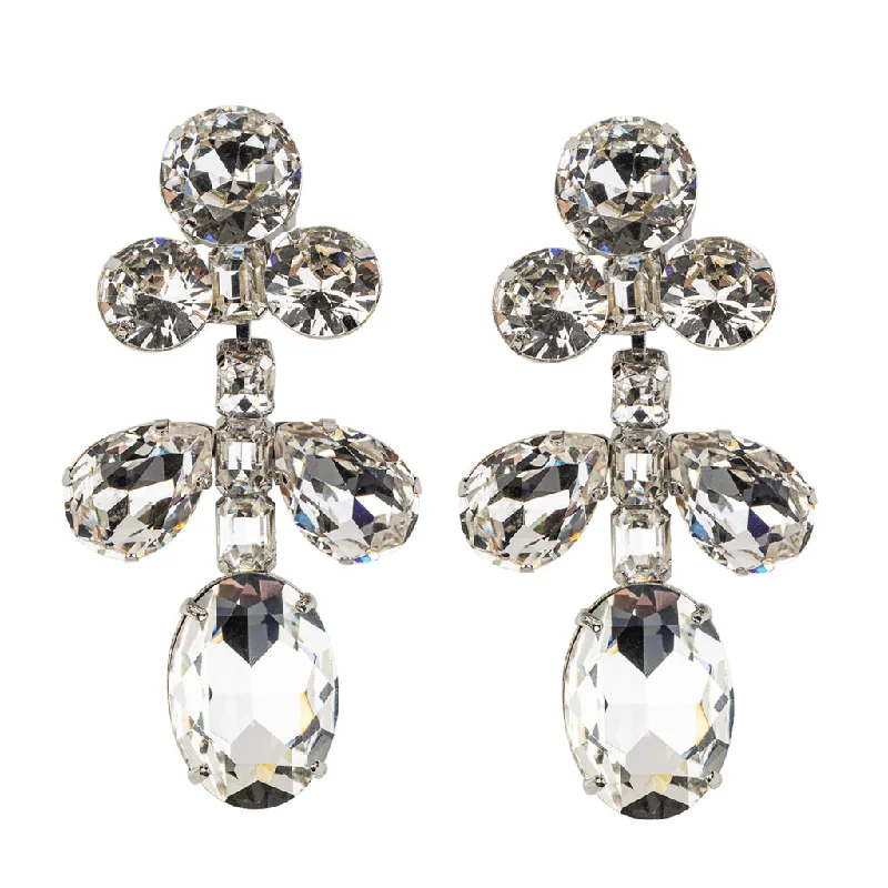 Crystal Drops Clip Earring