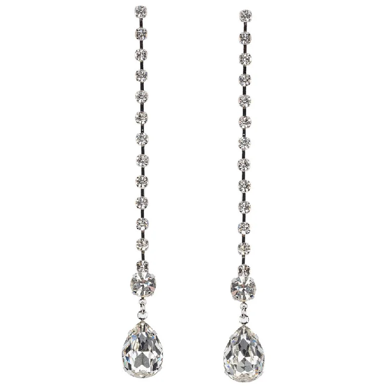 Crystal Teardrop Pierced Earrings