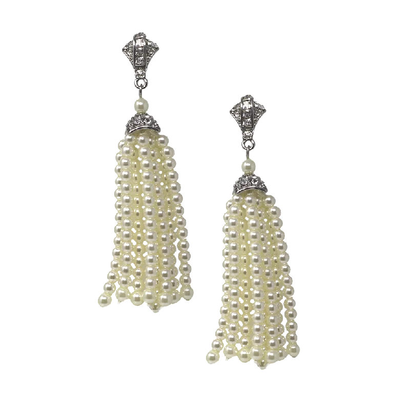 Pearl Tassel Pierced Earring