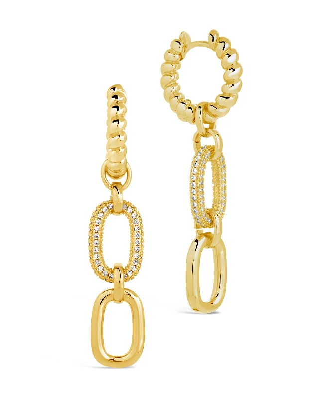 Andi Chain Link Drop Hoop Earrings