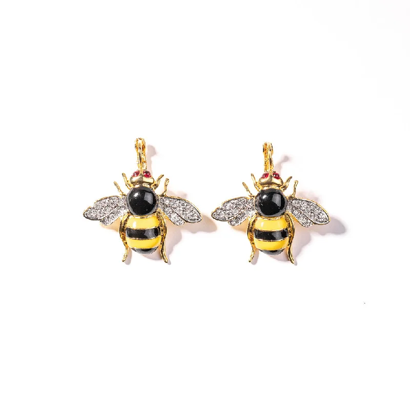 Bee Enamel Clip Earring