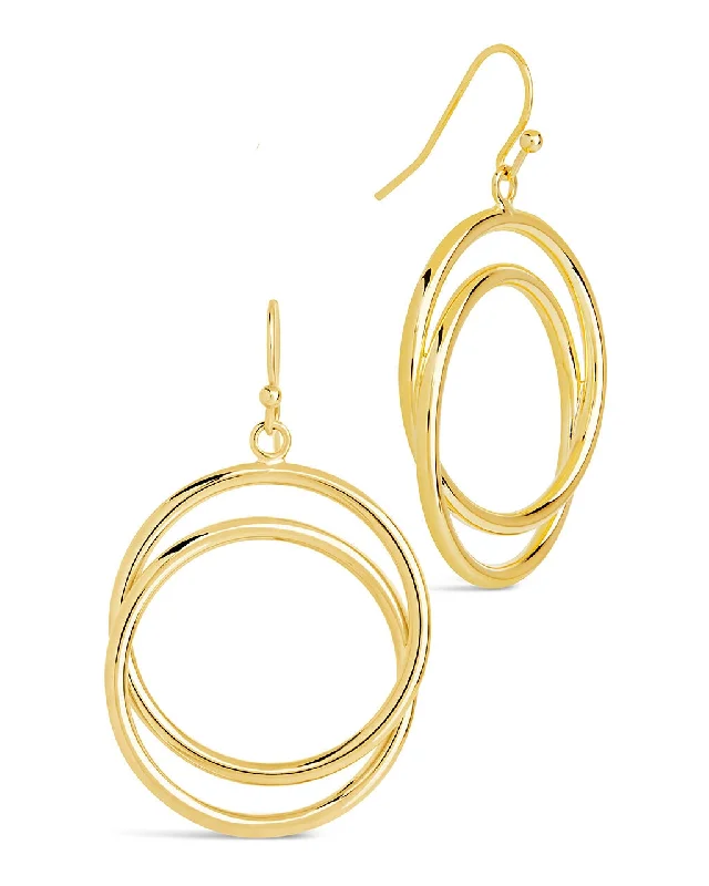 Claudie Interlocking Circle Dangle Earrings