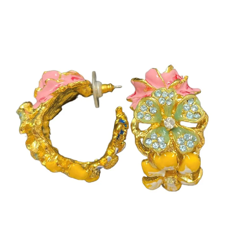 Floral Hoop Earrings