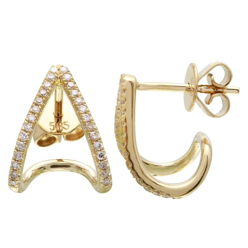 Diamond Split Huggies Earrings