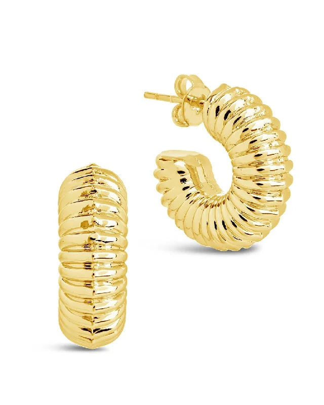 Eliza Ribbed Hoop Earrings