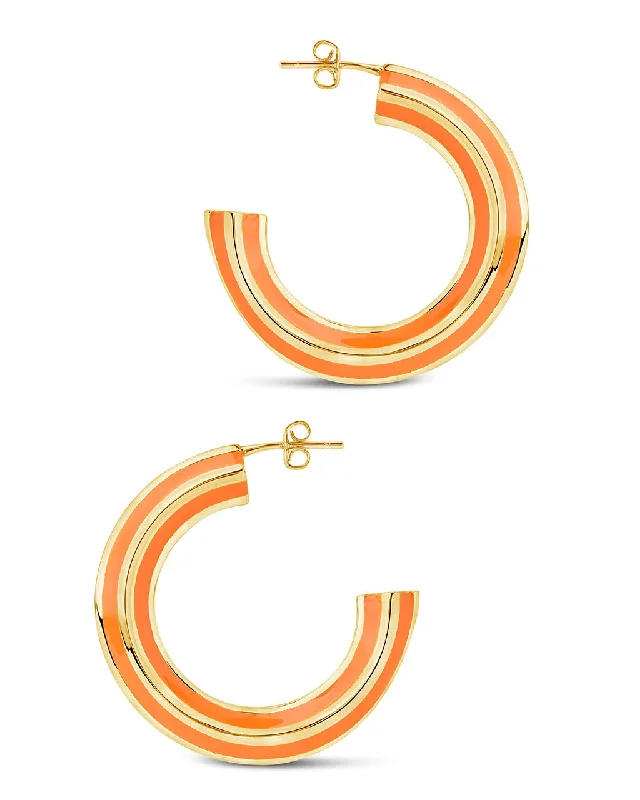 Faven Enamel Hoop Earrings