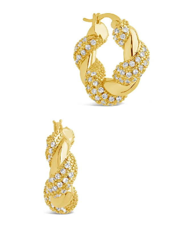 Florence CZ Twist Hoop Earrings