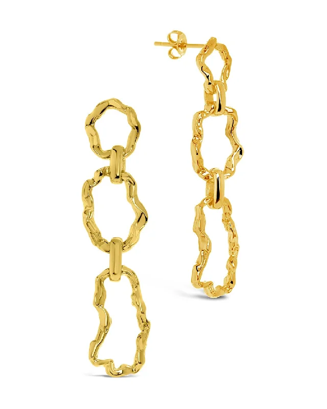 Ira Molten Metal Linked Drop Earrings