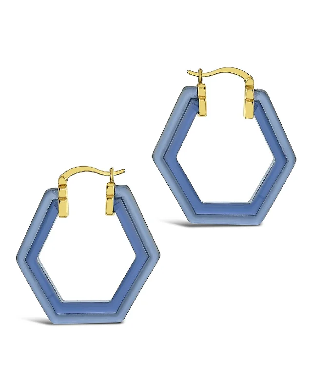 Lucite Hex Hoops