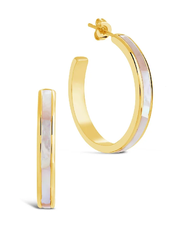 Mishel Mother of Pearl Hoop Earrings