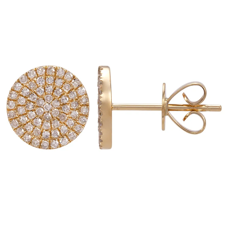 Pave Diamond Disc Earrings