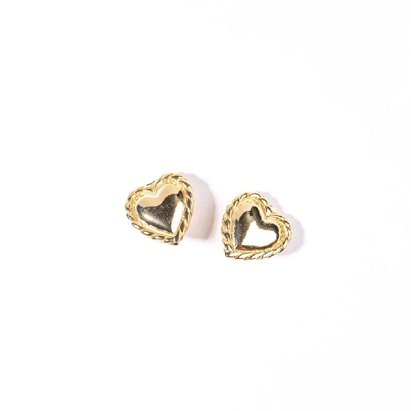 Polished Gold Heart Clip Earring