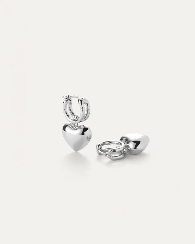 Puffy Heart Huggie Earrings