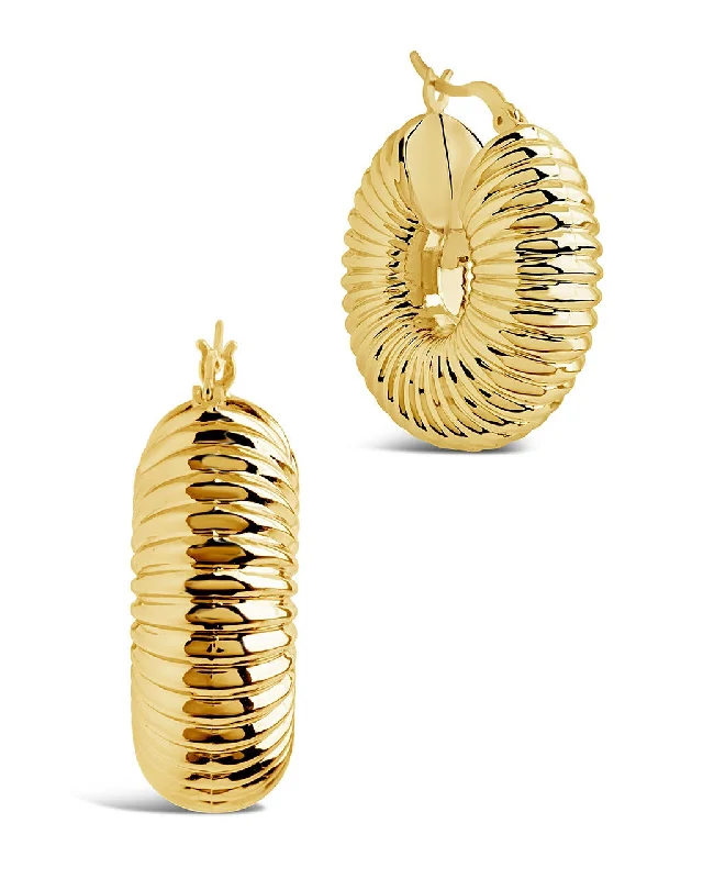 Ribbed Statement Hoop Earrings