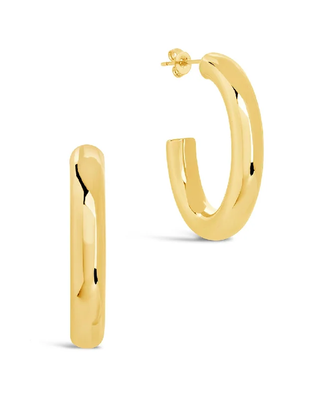 Rory Polished Tube Hoop Earrings