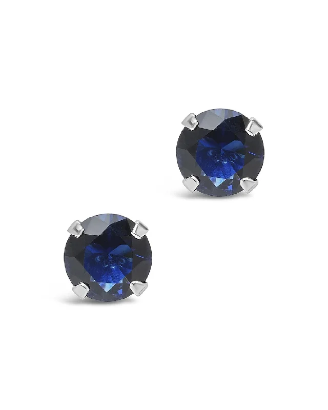 Sterling Silver 7mm Rainbow CZ Studs