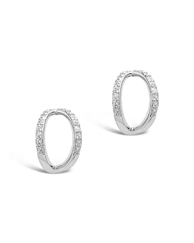 Sterling Silver CZ Pyramid Huggie Studs