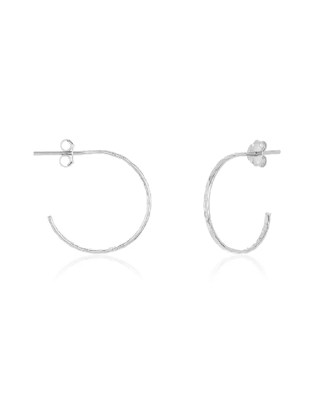 Sterling Silver Mini Hammered Hoops