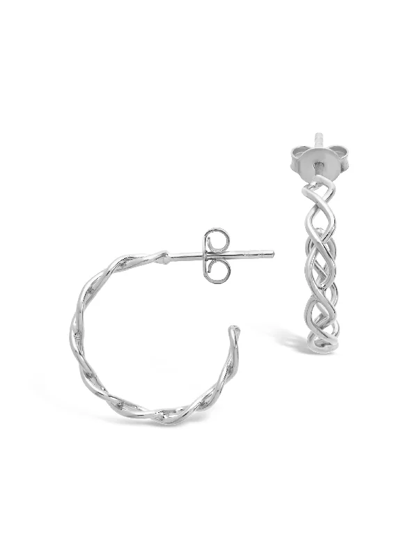 Sterling Silver Open Rope Hoops