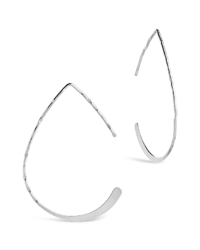 Sterling Silver Teardrop Threader Earrings