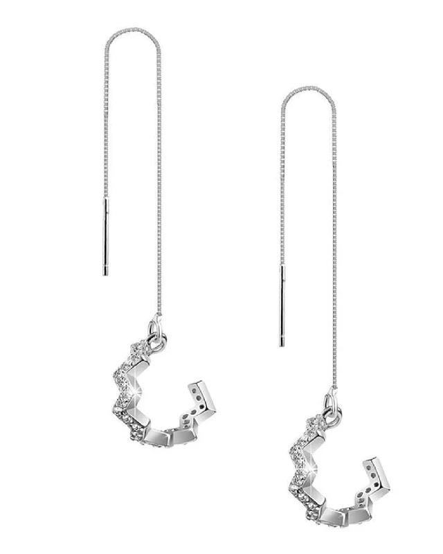 Sterling Silver Zig Zag Ear Cuff with Threader Earrings