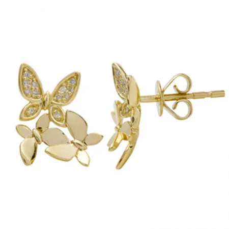 Trio Butterfly Diamond Stud