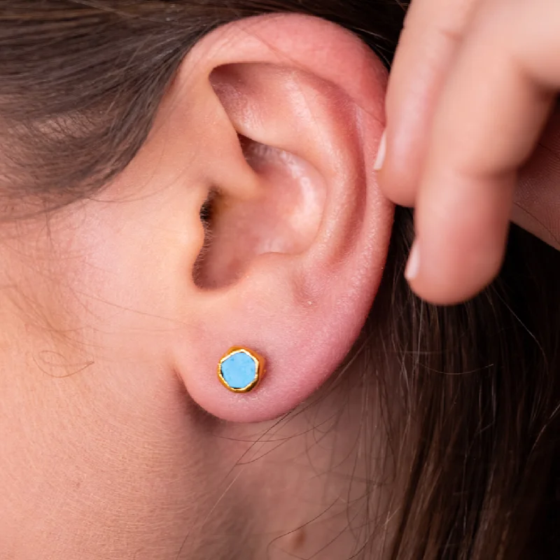 Turquoise Raw Crystal Luxe Earrings