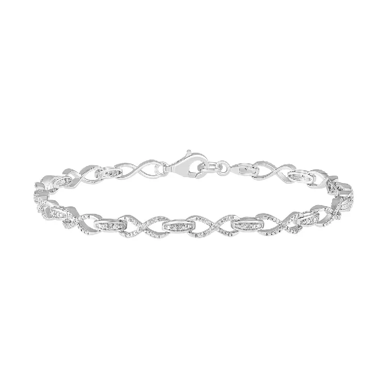 1/20 CTW Diamond Infinity Tennis 7.5-inch Bracelet in Sterling Silver