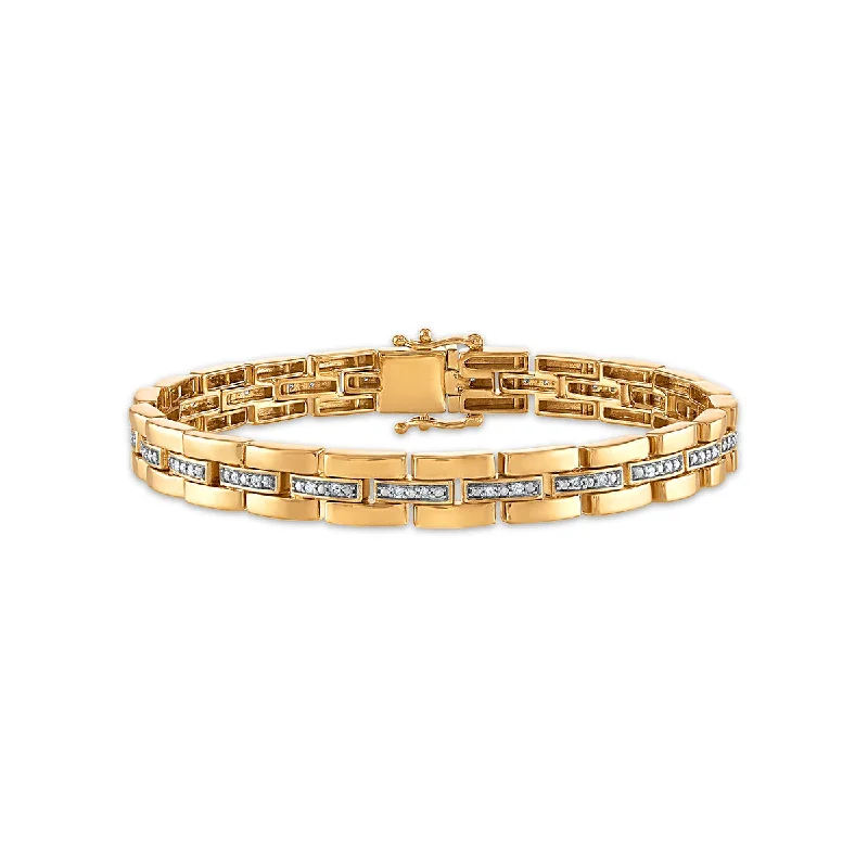 1/4 CTW Diamond 7.25-inch Bracelet in Yellow Gold Plated Sterling Silver